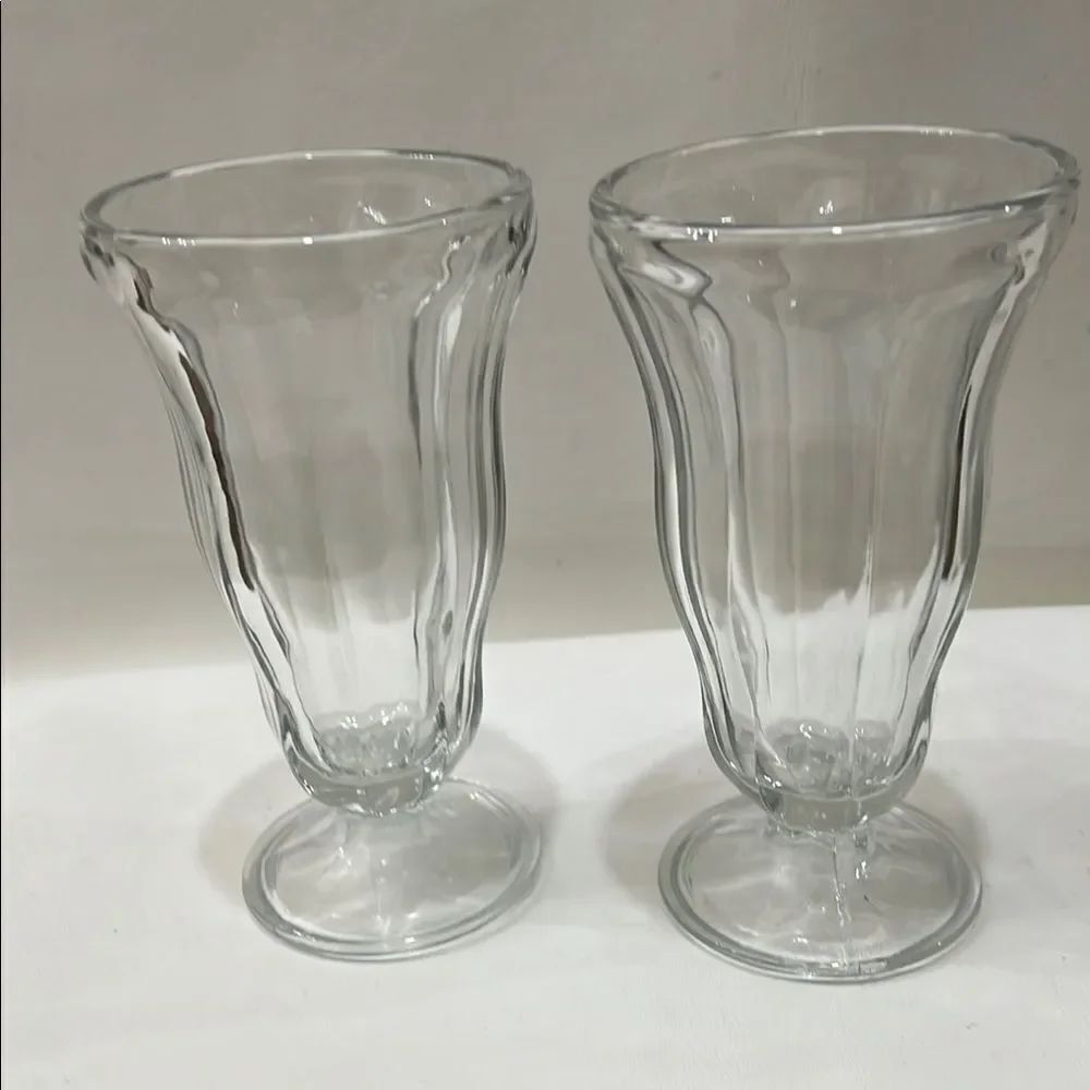 Elegant Clear Glass Ice Cream Sundae Cups 12 Oz Each Set Of 2 Dessert Appetizer